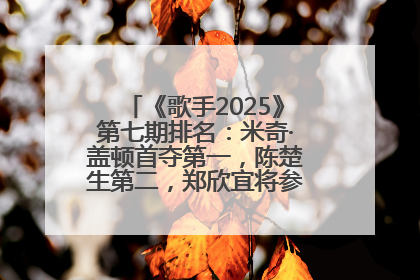 《歌手2025》第七期排名：米奇·盖顿首夺第一，陈楚生第二，郑欣宜将参加下一轮张榜赛