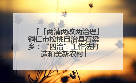 「两清两改两治理」铜仁市松桃自治县石梁乡：“四治”工作法打造和美新农村