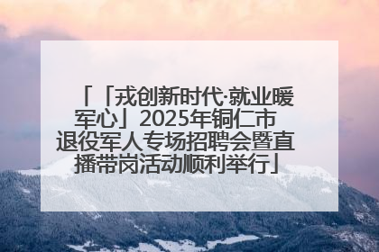 「戎创新时代·就业暖军心」2025年铜仁市退役军人专场招聘会暨直播带岗活动顺利举行