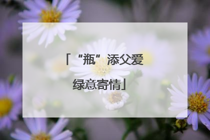 “瓶”添父爱 绿意寄情