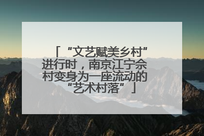 “文艺赋美乡村”进行时，南京江宁佘村变身为一座流动的“艺术村落”