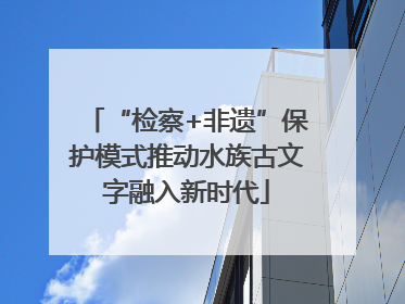 “检察+非遗”保护模式推动水族古文字融入新时代