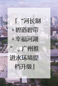 “河长制+碧道碧带+幸福河湖”，广州推进水环境提档升级