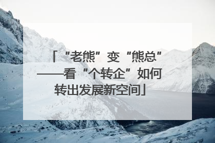 “老熊”变“熊总”——看“个转企”如何转出发展新空间
