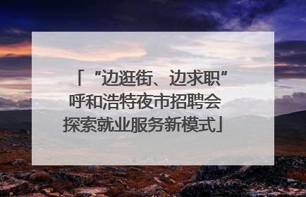 “边逛街、边求职” 呼和浩特夜市招聘会探索就业服务新模式