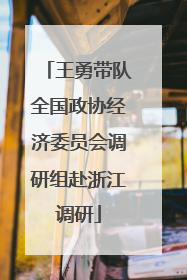 王勇带队全国政协经济委员会调研组赴浙江调研