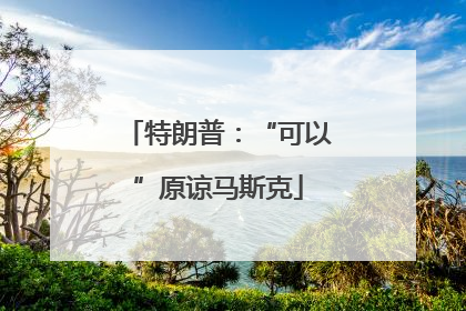 特朗普：“可以”原谅马斯克