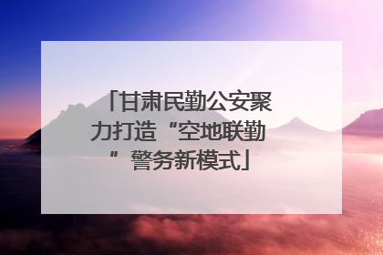 甘肃民勤公安聚力打造“空地联勤”警务新模式