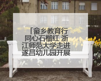 畲乡教育行 同心石榴红 浙江师范大学走进遂昌幼儿园开展铸牢中华民族共同体意识教育