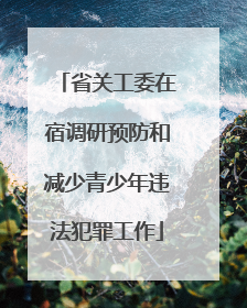 省关工委在宿调研预防和减少青少年违法犯罪工作