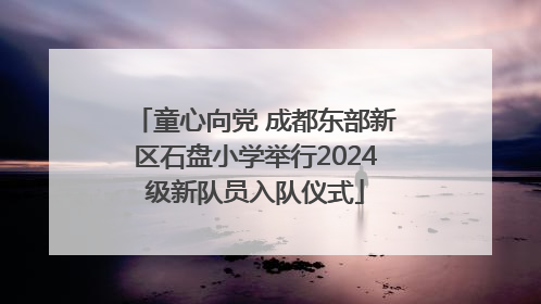 童心向党 成都东部新区石盘小学举行2024级新队员入队仪式
