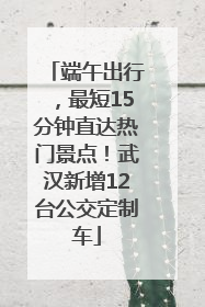 端午出行，最短15分钟直达热门景点！武汉新增12台公交定制车
