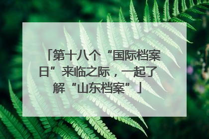 第十八个“国际档案日”来临之际，一起了解“山东档案”