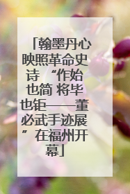 翰墨丹心映照革命史诗 “作始也简 将毕也钜——董必武手迹展”在福州开幕