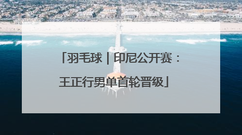 羽毛球｜印尼公开赛：王正行男单首轮晋级
