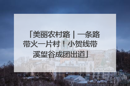 美丽农村路｜一条路带火一片村！小贺线带溪望谷成团出道