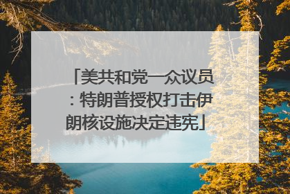 美共和党一众议员：特朗普授权打击伊朗核设施决定违宪