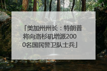 美加州州长：特朗普将向洛杉矶增派2000名国民警卫队士兵