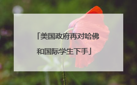 美国政府再对哈佛和国际学生下手
