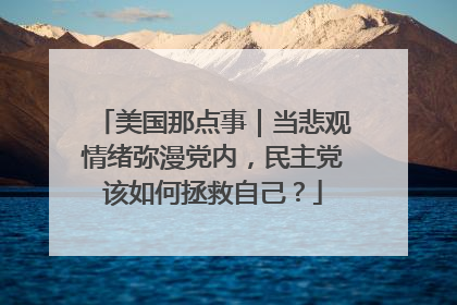 美国那点事｜当悲观情绪弥漫党内，民主党该如何拯救自己？