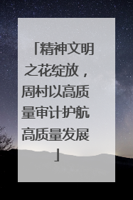 精神文明之花绽放，周村以高质量审计护航高质量发展