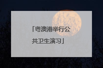粤澳港举行公共卫生演习