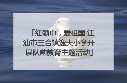 红领巾，爱祖国 江油市三合镇逸夫小学开展队前教育主题活动