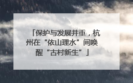 保护与发展并重，杭州在“依山理水”间唤醒“古村新生”
