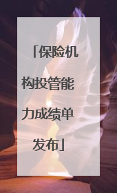 保险机构投管能力成绩单发布
