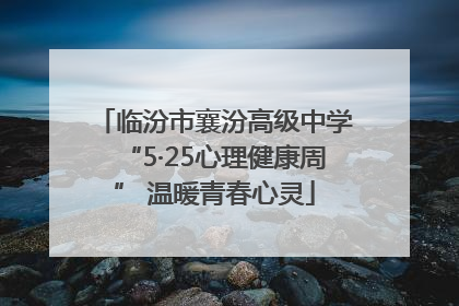 临汾市襄汾高级中学“5·25心理健康周” 温暖青春心灵