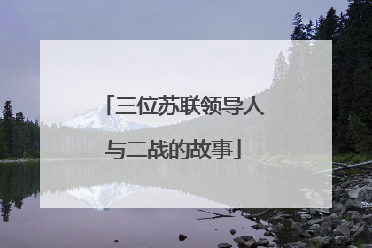三位苏联领导人与二战的故事