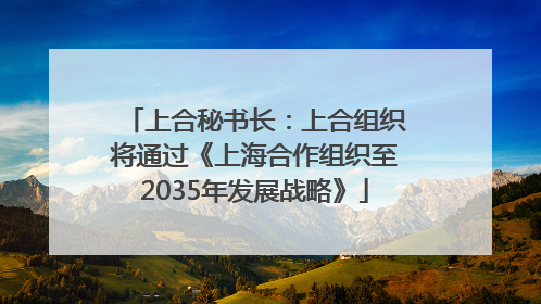 上合秘书长：上合组织将通过《上海合作组织至2035年发展战略》