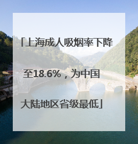 上海成人吸烟率下降至18.6%,为中国大陆地区省级最低