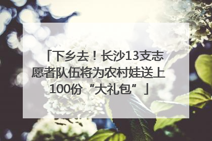 下乡去！长沙13支志愿者队伍将为农村娃送上100份“大礼包”