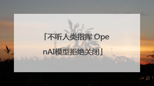 不听人类指挥 OpenAI模型拒绝关闭