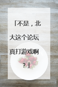 不是，北大这个论坛真打游戏啊？