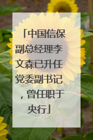 中国信保副总经理李文森已升任党委副书记，曾任职于央行