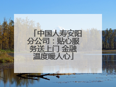 中国人寿安阳分公司：贴心服务送上门 金融温度暖人心