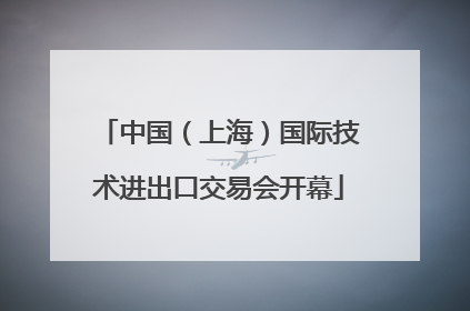 中国（上海）国际技术进出口交易会开幕
