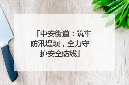 中安街道：筑牢防汛堤坝，全力守护安全防线