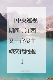 中央巡视期间，江西又一官员主动交代问题