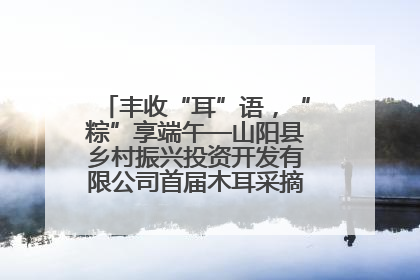 丰收“耳”语，“粽”享端午—山阳县乡村振兴投资开发有限公司首届木耳采摘活动盛大启幕