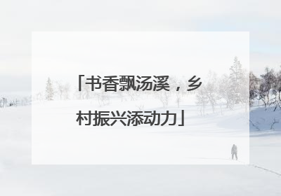 书香飘汤溪，乡村振兴添动力