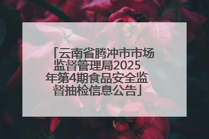 云南省腾冲市市场监督管理局2025年第4期食品安全监督抽检信息公告