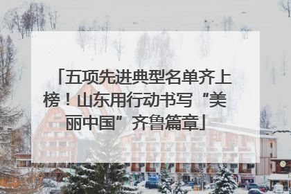 五项先进典型名单齐上榜！山东用行动书写“美丽中国”齐鲁篇章