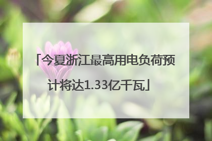 今夏浙江最高用电负荷预计将达1.33亿千瓦