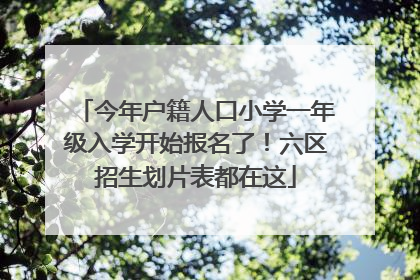 今年户籍人口小学一年级入学开始报名了！六区招生划片表都在这