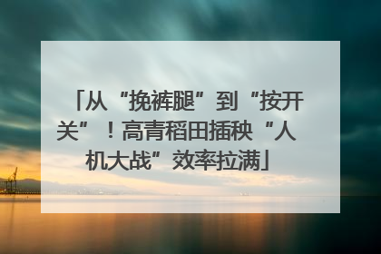 从“挽裤腿”到“按开关”！高青稻田插秧“人机大战”效率拉满