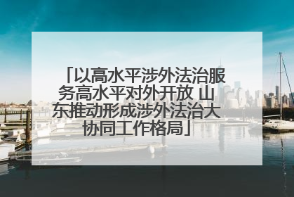 以高水平涉外法治服务高水平对外开放 山东推动形成涉外法治大协同工作格局