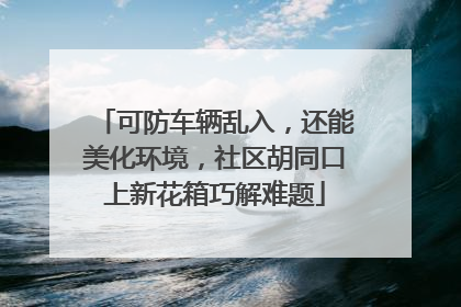 可防车辆乱入，还能美化环境，社区胡同口上新花箱巧解难题